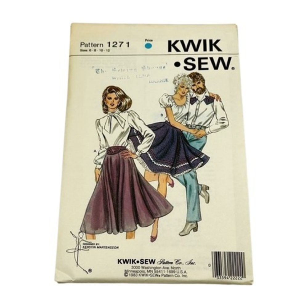 Kwik Sew 1271 Sewing Pattern Square Dance Skirt Size 6 8 10 12 Uncut‎ New Sealed